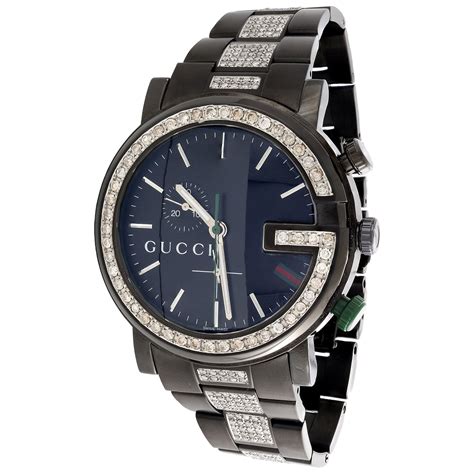 gucci watch men gold|men's black diamond gucci watch.